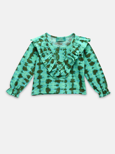 

Tiara Blue Print Ruffles Top