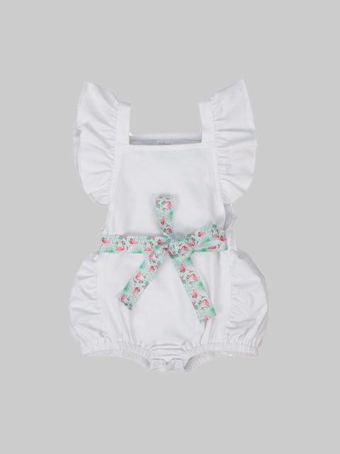 

Kidbea Girls White Solid Pure Cotton Rompers