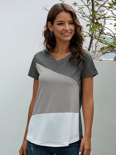 

BoStreet Grey Colourblocked Top