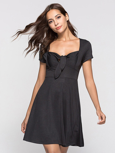 

BoStreet Women Black Solid Dress