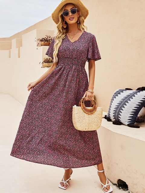 

BoStreet Pink Ethnic Motifs Maxi Dress