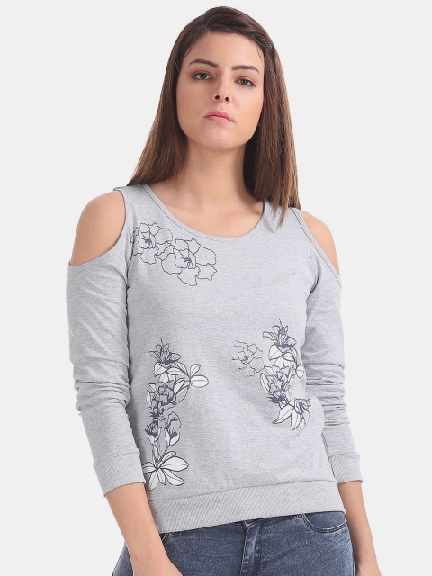 

Sugr Grey Floral Print Top