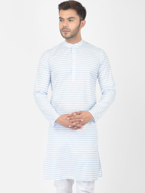 

DEYANN Men Blue & White Striped Kurta