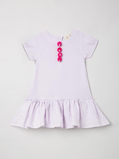 

BYB PREMIUM Lavender Linen Drop-Waist Dress