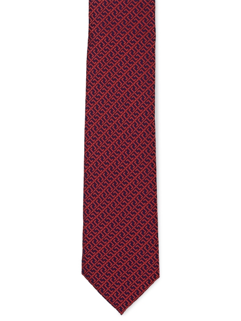 

Peter England Men Red & Navy Blue Woven Design Cravat