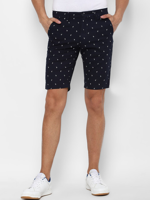 

Allen Solly Men Navy Blue Printed Slim Fit Shorts