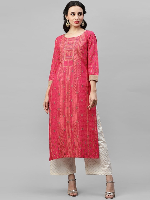 

KALINI Women Pink Ethnic Motifs Printed Kurta