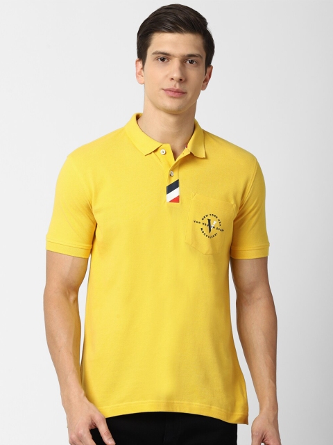 

Van Heusen Sport Men Yellow Pure Cotton Polo Collar T-shirt