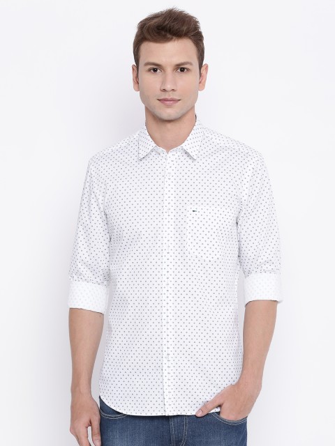 

Indigo Nation Men White Slim Fit Printed Casual Shirt