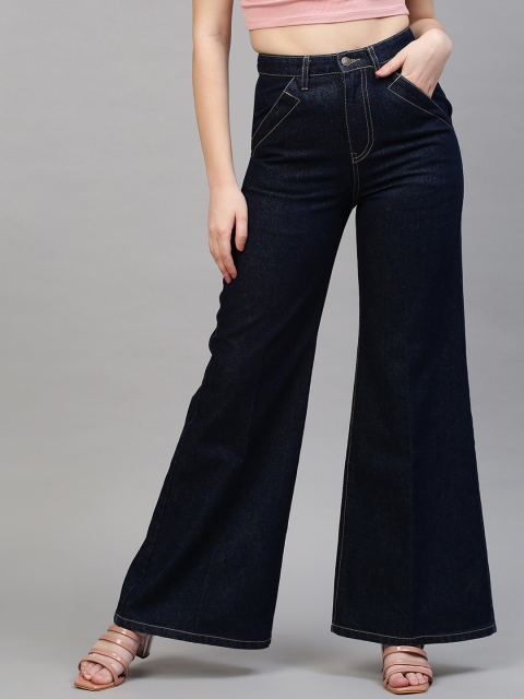 

TARAMA Women Blue Flared High-Rise Jeans