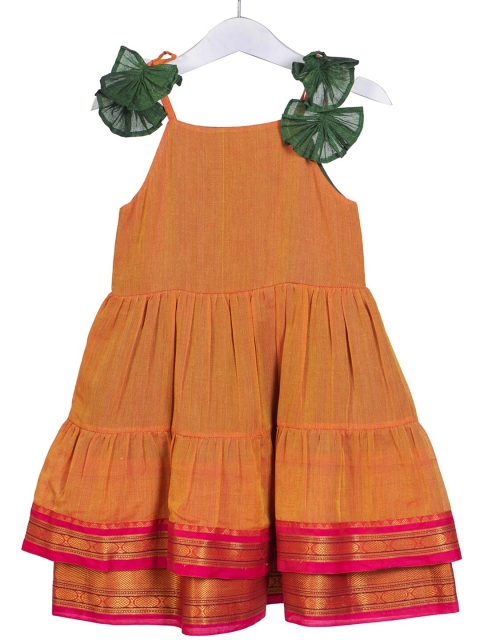 

myRiti Orange Ethnic A-Line Dress