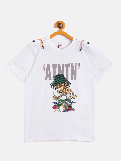 

TGX Boys White Typography Printed Outdoor T-shirt