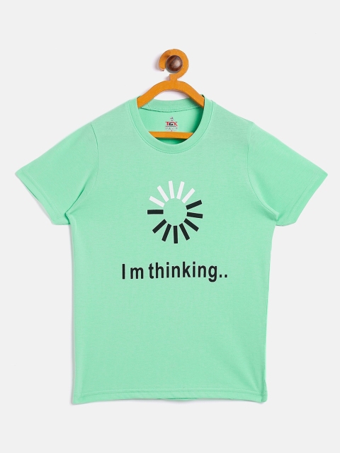 

TGX Boys Green Typography Printed Applique Outdoor T-shirt