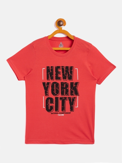 

TGX Boys Orange Typography Printed Outdoor T-shirt
