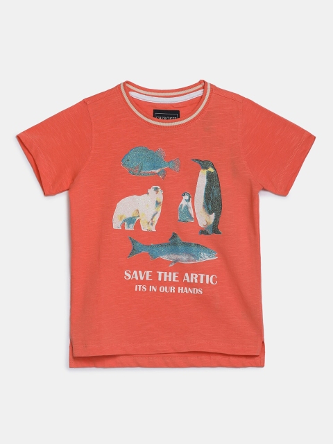 

Cherokee Kids Orange Printed T-shirt