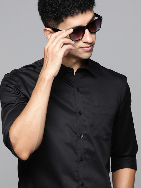

Flying Machine Men Black Slim Fit Pure Cotton Casual Shirt