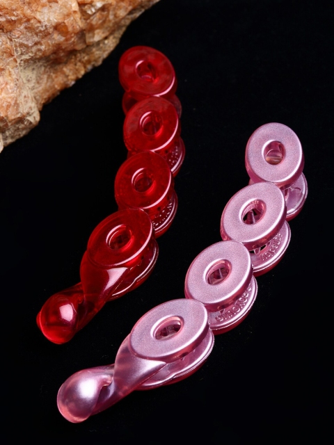 

Stoln Girls Red & Pink Set of 2 Banana Clip