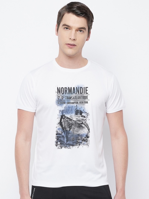 

Adobe Men White Typography Printed Applique T-shirt