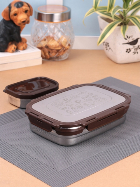 

Crown Craft Brown Solid Stainless Steel Lunch Box