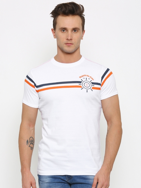 

Scullers Sport Men White Printed Slim Fit T-shirt