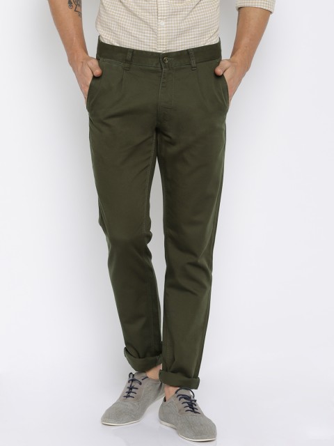 

John Miller Hangout Men Brown Self-Design Slim Fit Trousers