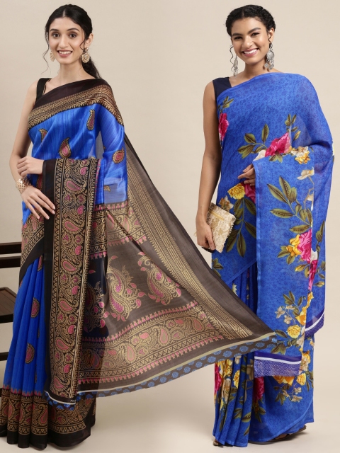 

KALINI Women Pack Of 2 Printed Sarees, Blue