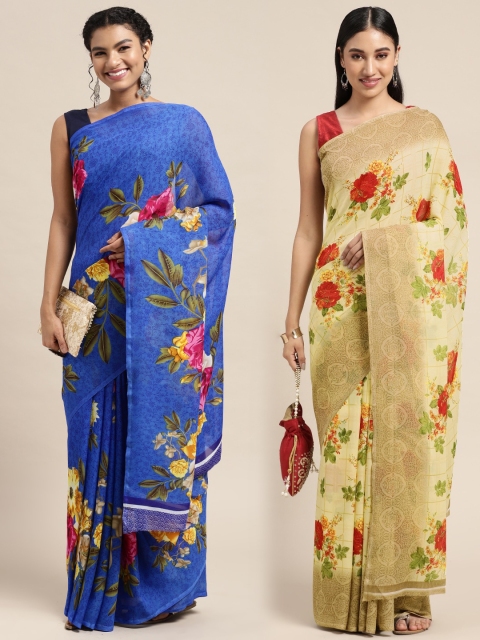 

KALINI Women Pack Of 2 Printed Sarees, Blue
