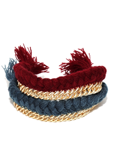 

Blueberry Set of 2 Braided Bracelets, Burgundy
