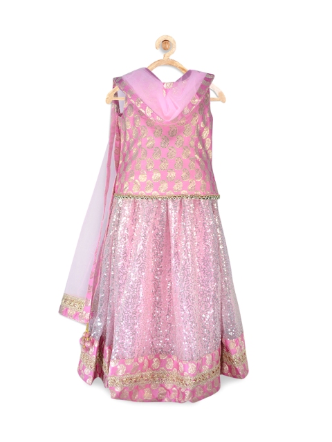 

pspeaches Girls Pink Embellished Lehenga Choli with Dupatta