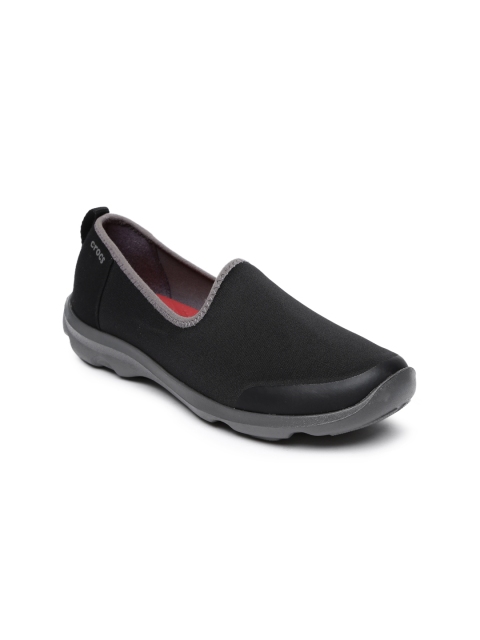 

Crocs Women Black Solid Slip-On Sneakers