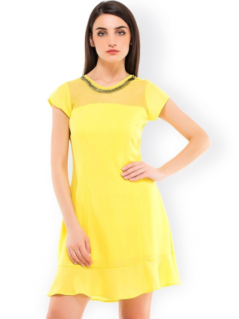 

Kazo Yellow A-Line Mini Dress