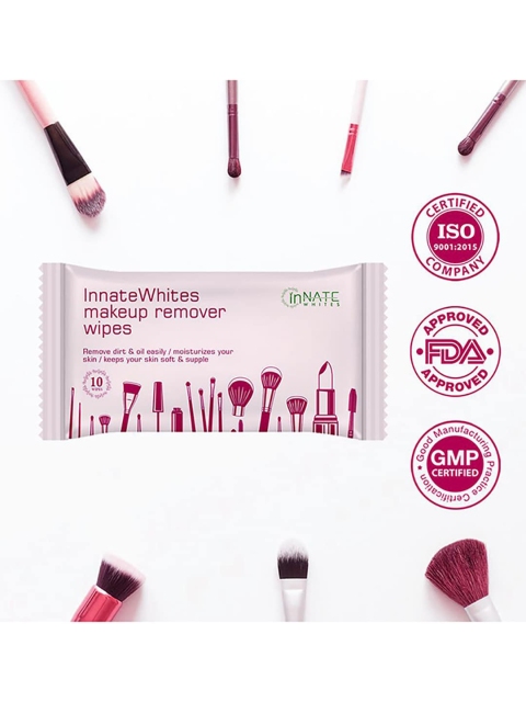 

InnateWhites Set Of 9 Unscented Makeup Remover Wipes - 10 Pulls, White