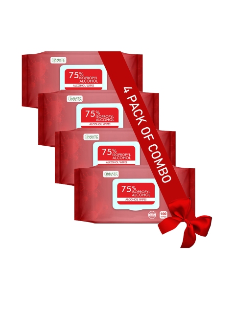 

InnateWhites Set Of 4 75% Isopropyl Alcohol Wipes - 100 Pulls Each, White