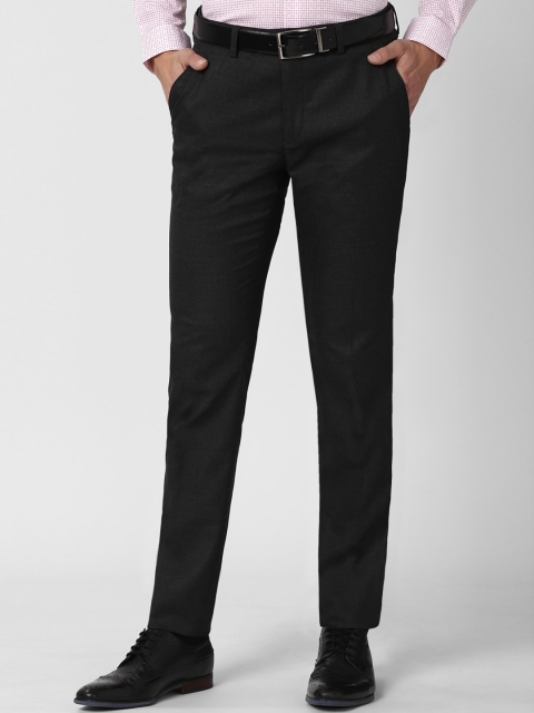 

Peter England Men Charcoal Slim Fit Trousers