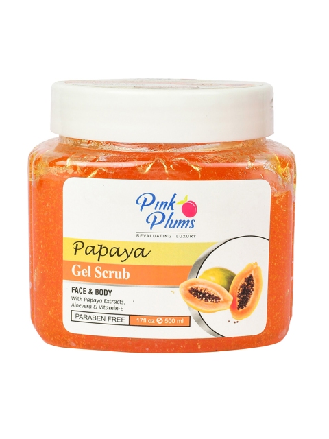

Pink Plums Papaya Paraben Free Face & Body Gel Scrub - 500ml, Orange