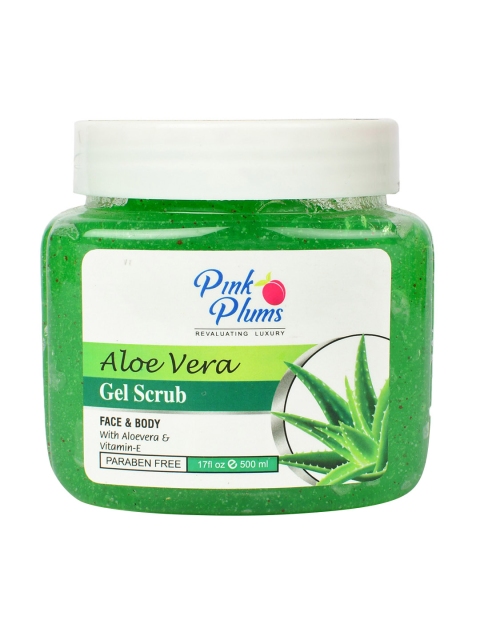 

Pink Plums Aloevera Paraben Free Face & Body Gel Scrub 500 ml, Green