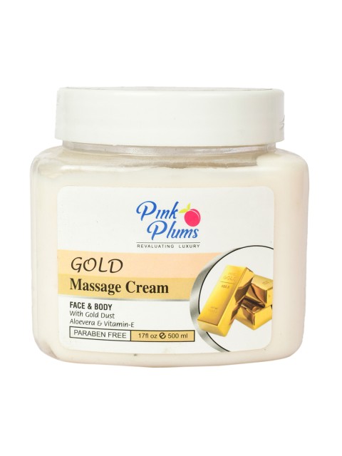

Pink Plums Gold Paraben Free Face & Body Massage Cream - 500ml, Beige