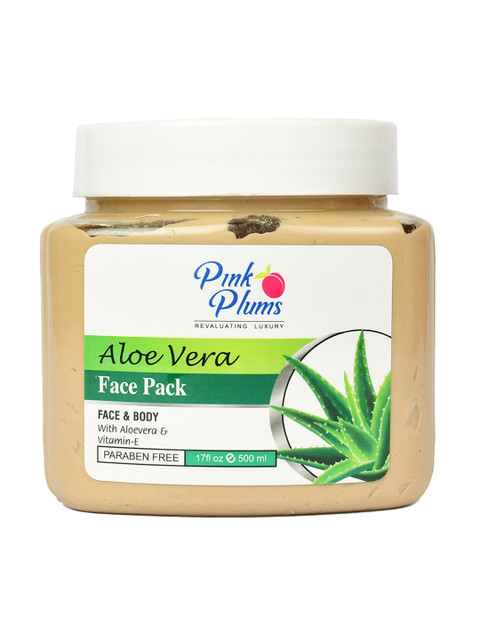 

Pink Plums Aloevera Paraben Free Face & Body Face Pack 500 ml, Yellow