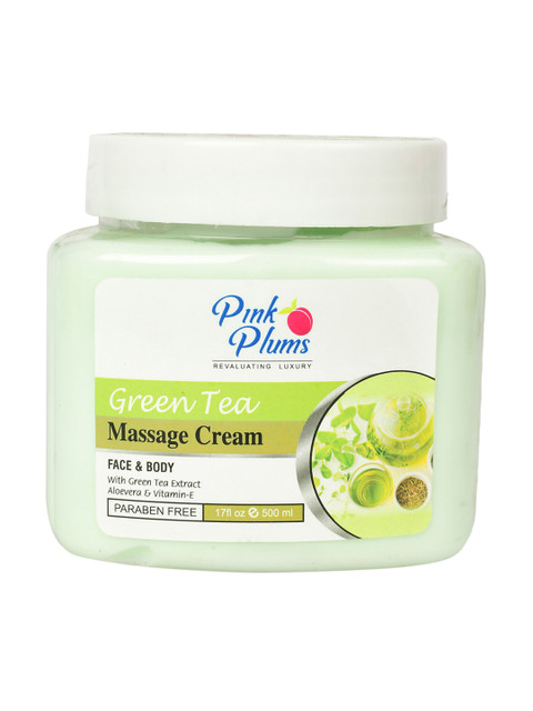 

Pink Plums Paraben Free Green Tea Face & Body Massage Cream - 500 ml