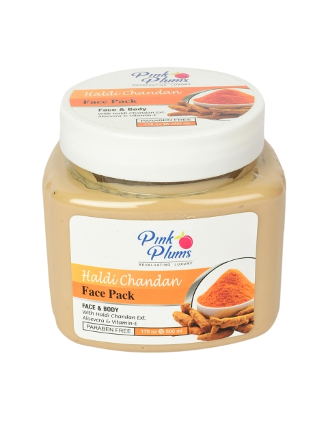 

Pink Plums Haldi & Chandan Paraben Free Face & Body Face Pack 500 ml, Yellow
