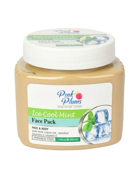 

Pink Plums Ice Cool Mint Paraben Free Face & Body Face Pack 500 ml, Yellow