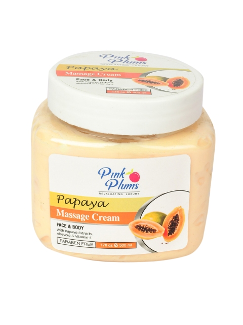 

Pink Plums Papaya Paraben Free Face & Body Massage Creams - 500ml, Yellow