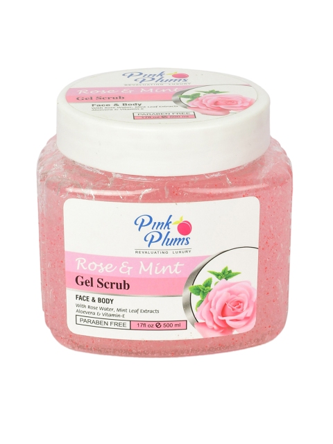 

Pink Plums Rose & Mint Paraben Free Face & Body Gel Scrub - 500ml