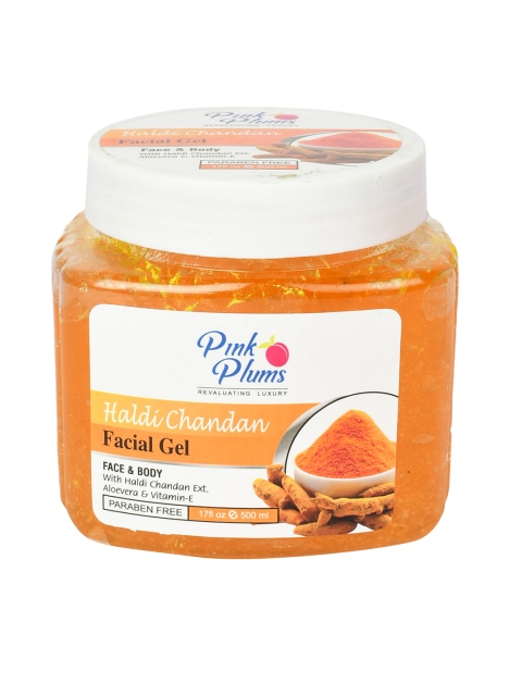

Pink Plums Haldi & Chandan Paraben Free Face & Body Facial Gel 500 ml, Orange