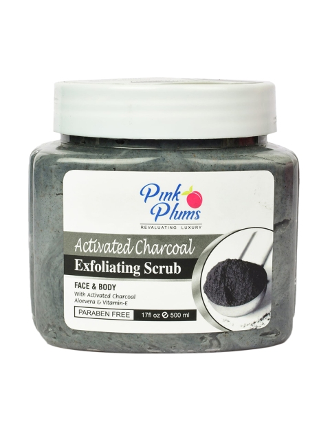 

Pink Plums Paraben Free Activated Charcoal Face & Body Exfoliating Scrub - 500 ml, Black