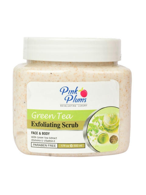 

Pink Plums Paraben Free Green Tea Face & Body Exfoliating Scrub - 500 ml, Off white