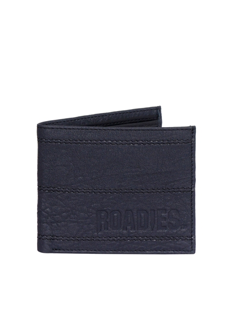 

Justanned Men Black Leather Two Fold Wallet