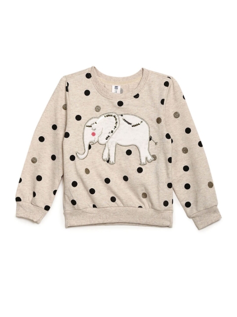 

V-Mart Girls Cream-Coloured Printed Applique Top