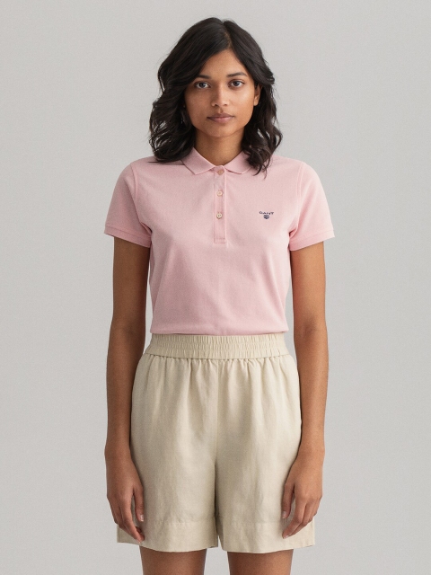 

GANT Women Pink Polo Collar T-shirt