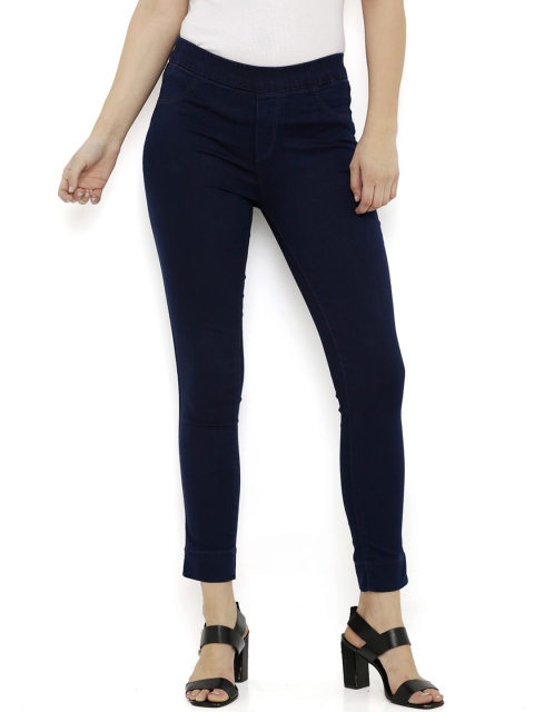 

Kraus Jeans Women Navy Blue Mid-Rise Denim Leggings